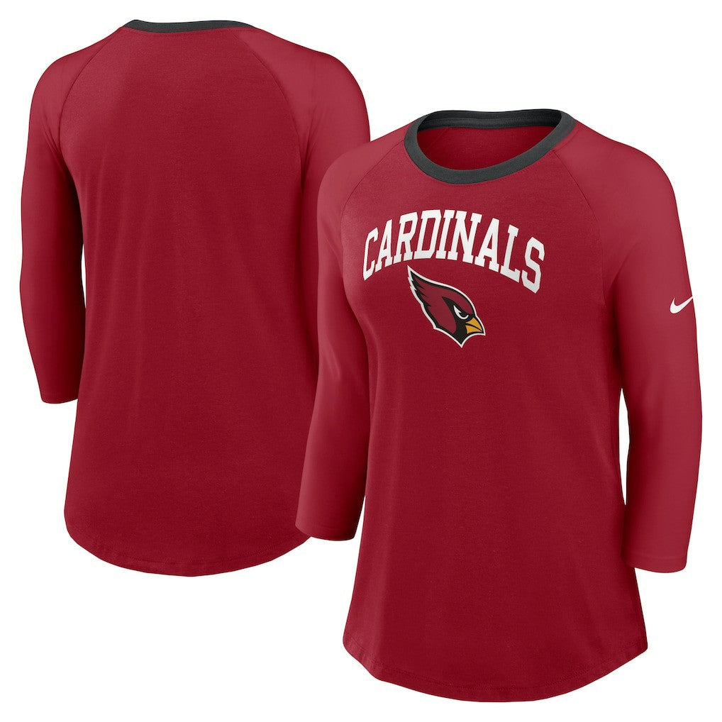 Arizona Cardinals Women's 3/4 Sleeve Raglan Fashion Top - Cardinal | Nike cheap