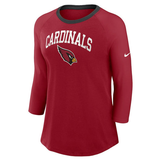 Arizona Cardinals Women's 3/4 Sleeve Raglan Fashion Top - Cardinal | Nike cheap