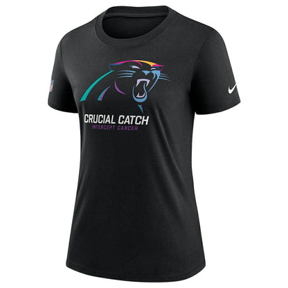 Carolina Panthers Women's 2024 NFL Crucial Catch Tri-Blend T-Shirt - Black | Nike outlet