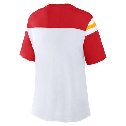 Kansas City Chiefs Women's Cheer Chant Fashion Crop Top - White/Red sale