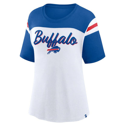 Buffalo Bills Women's Cheer Chant Fashion Crop Top - White/Royal sale