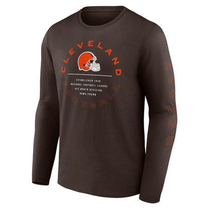 Cleveland Browns Stat Sheet Long Sleeve T-Shirt - Brown discount