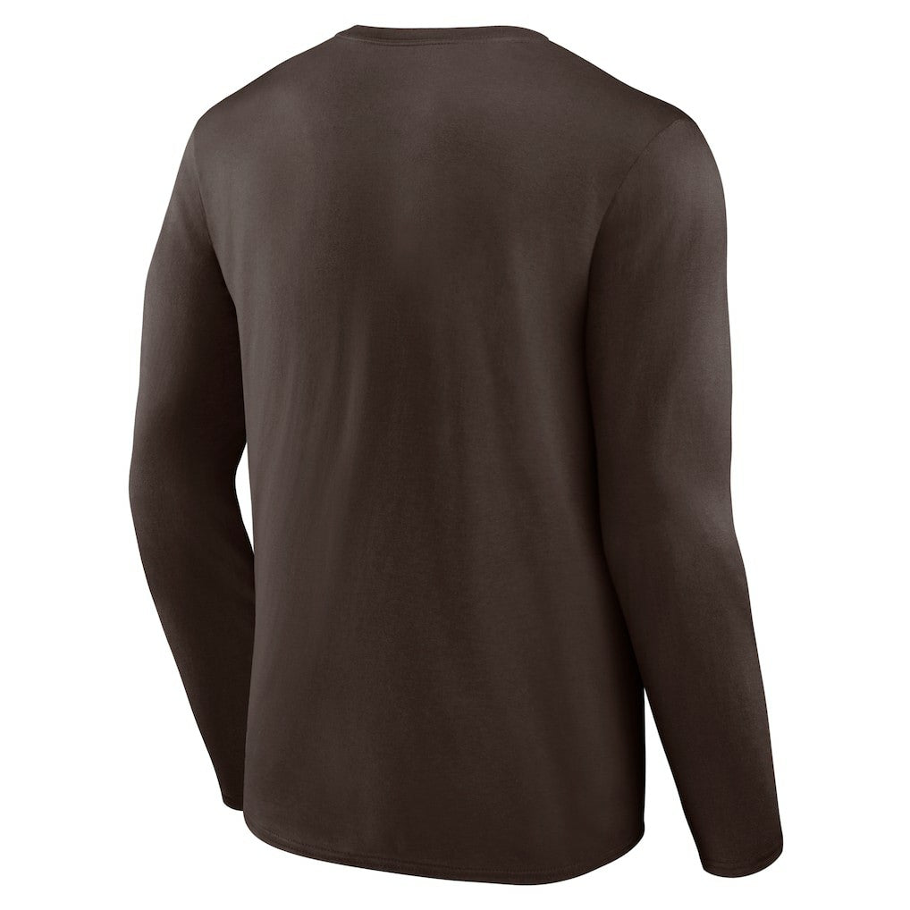 Cleveland Browns Stat Sheet Long Sleeve T-Shirt - Brown discount