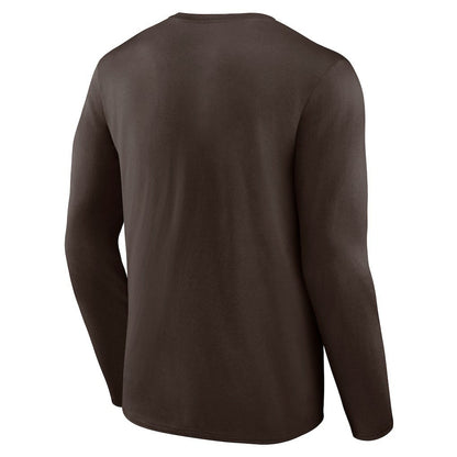 Cleveland Browns Stat Sheet Long Sleeve T-Shirt - Brown discount