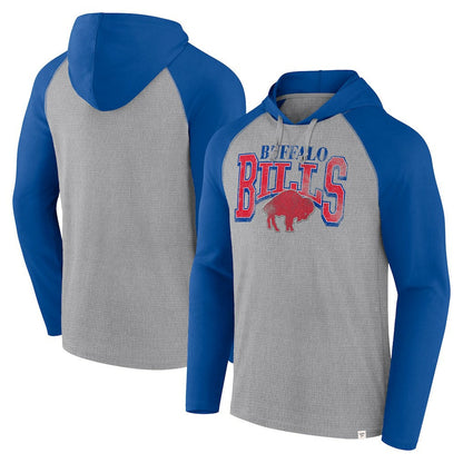 Buffalo Bills Under Center Long Sleeve Hoodie T-Shirt - Gray/Royal online