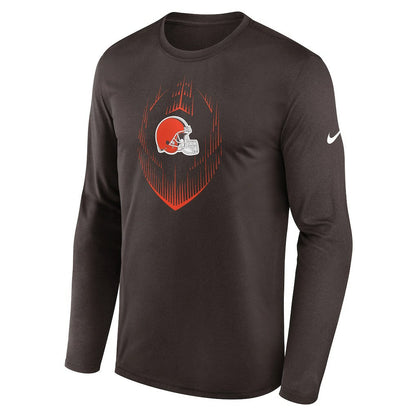 Cleveland Browns Icon Legend Performance Long Sleeve T-Shirt - Brown | Nike on sale