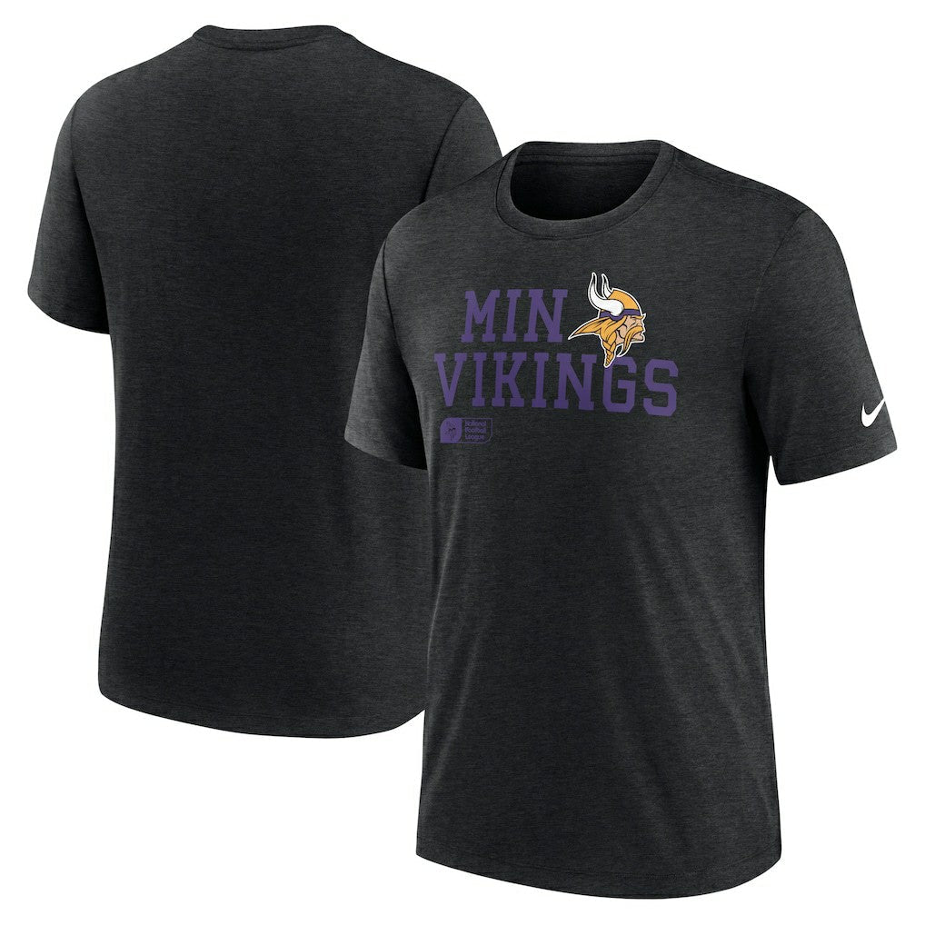 Minnesota Vikings Overlap Lockup Tri-Blend T-Shirt - Black | Nike sale
