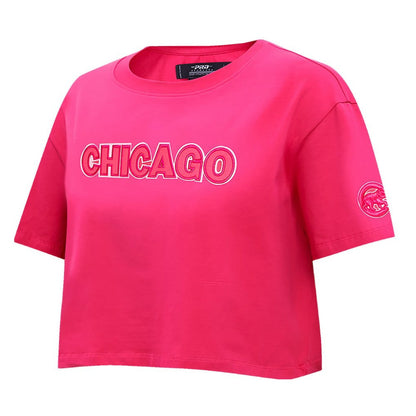 Chicago Cubs Pro Standard Women's Triple Pink Boxy Cropped T-Shirt - Pink