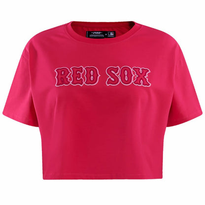 Boston Red Sox Pro Standard Women's Triple Pink Boxy Cropped T-Shirt - Pink