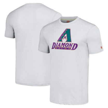 Arizona Diamondbacks Homage Hand-Drawn Logo Tri-Blend T-Shirt - Gray