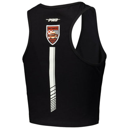 San Francisco Giants Pro Standard Women's Fast Lane Fitted Tri-Blend Cropped Tank Top - Black