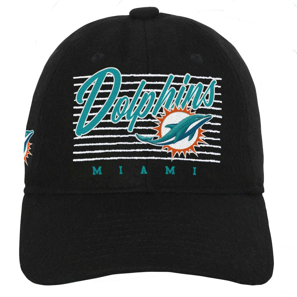 Miami Dolphins Youth Retro Wooly Adjustable Hat - Black cheap