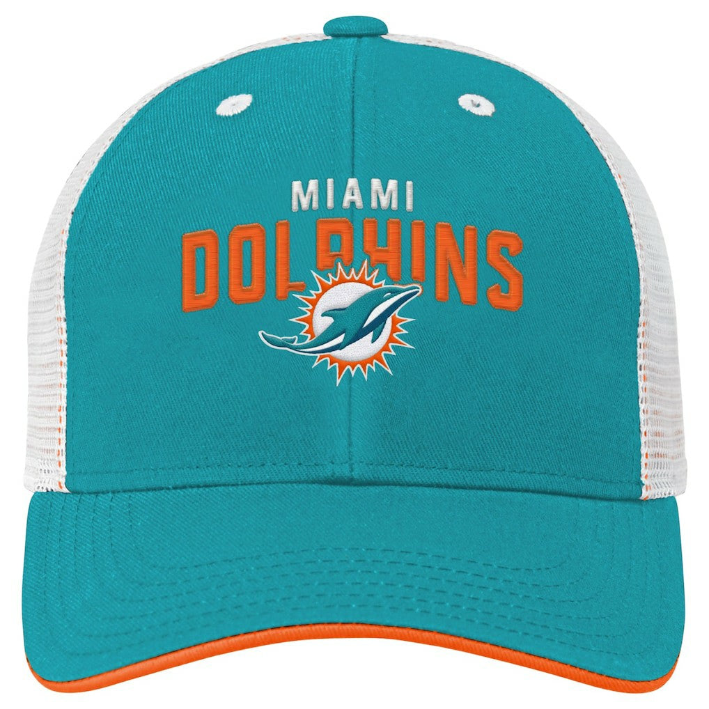 Miami Dolphins Youth Core Lockup Trucker Adjustable Hat - Aqua discount