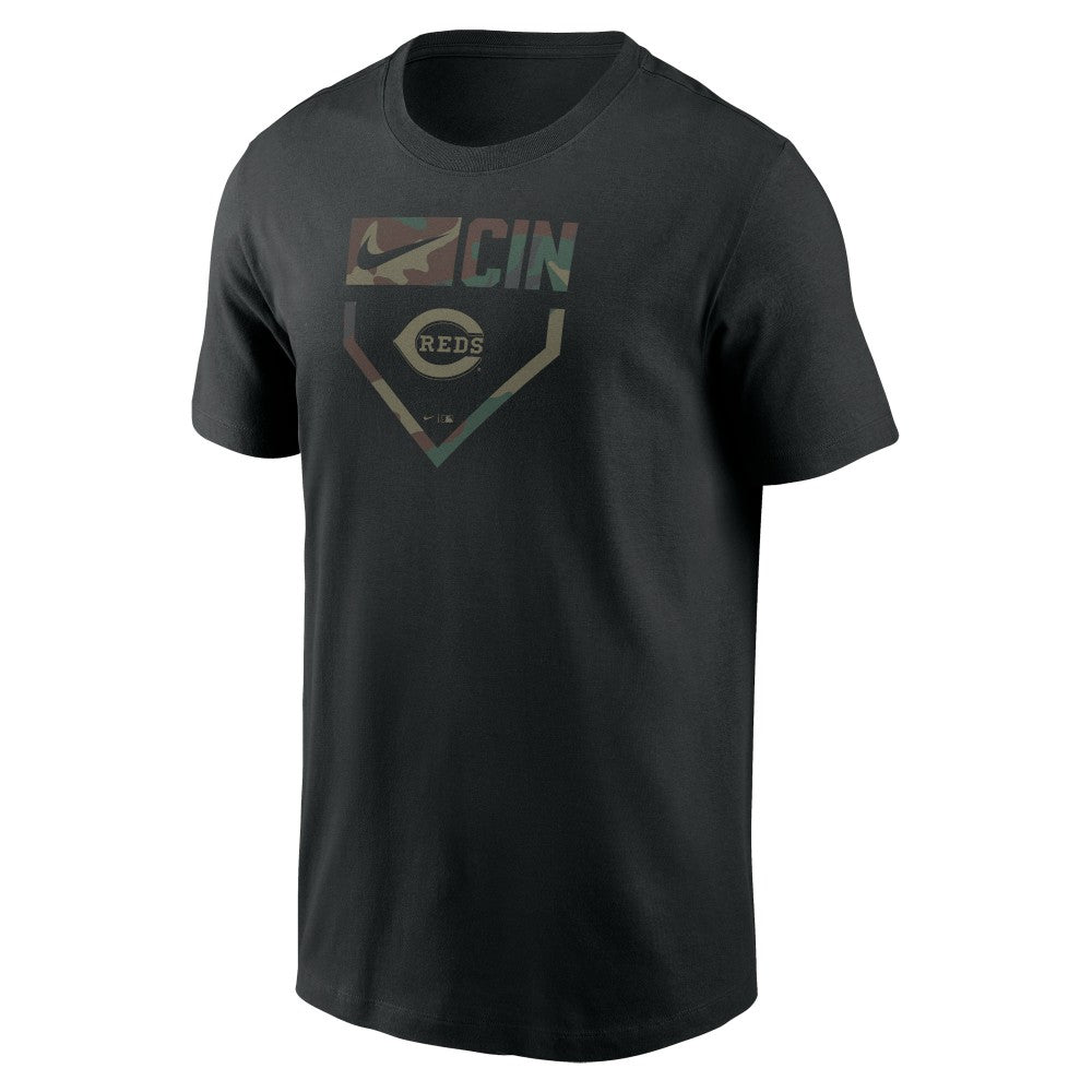 Cincinnati Reds Camo T-Shirt - Black | Nike
