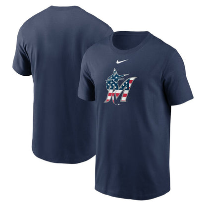 Miami Marlins Americana T-Shirt - Navy | Nike
