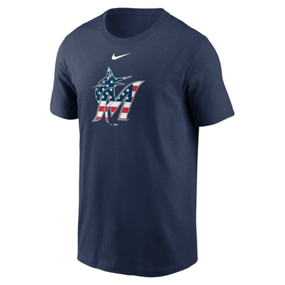Miami Marlins Americana T-Shirt - Navy | Nike