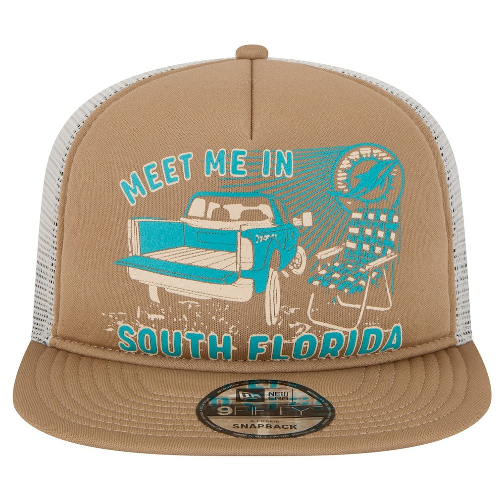 Miami Dolphins New Era Meet Me 9FIFTY Snapback Hat - Tan on sale