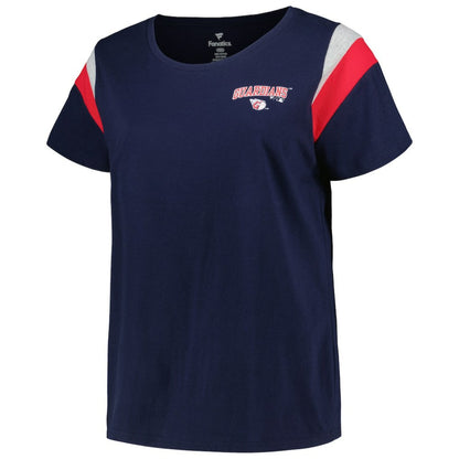 Cleveland Guardians Profile Women's Plus Size Scoop Neck T-Shirt - Navy