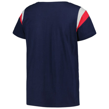 Cleveland Guardians Profile Women's Plus Size Scoop Neck T-Shirt - Navy