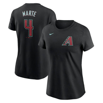 Ketel Marte Arizona Diamondbacks Women's 2024 Fuse Name & Number T-Shirt - Black | Nike