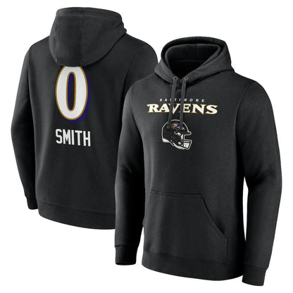 Roquan Smith Baltimore Ravens Team Wordmark Player Name & Number Pullover Hoodie - Black cheap