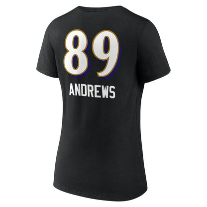 Mark Andrews Baltimore Ravens Women's Team Wordmark Player Name & Number V-Neck T-Shirt - Black cheap