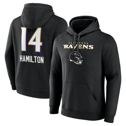 Kyle Hamilton Baltimore Ravens Team Wordmark Player Name & Number Pullover Hoodie - Black online