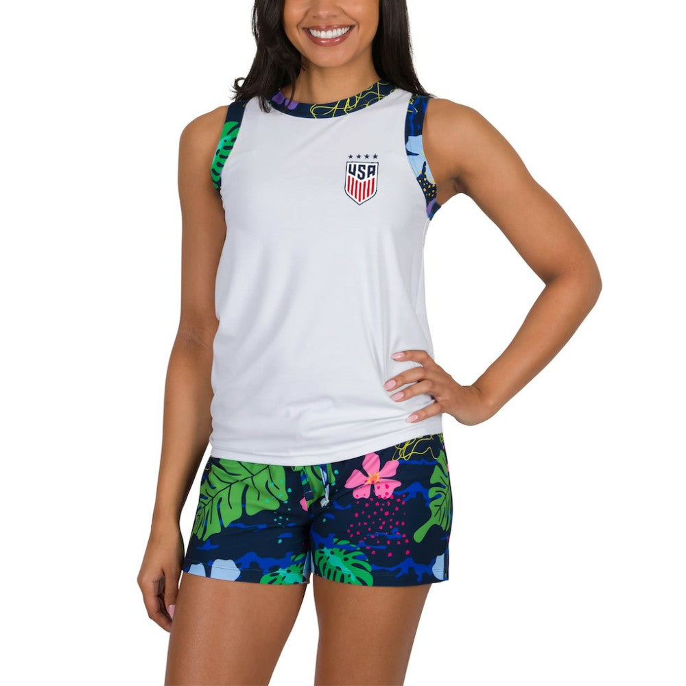 USWNT Concepts Sport Women's Roamer Knit Tank Top & Shorts Set - White sale