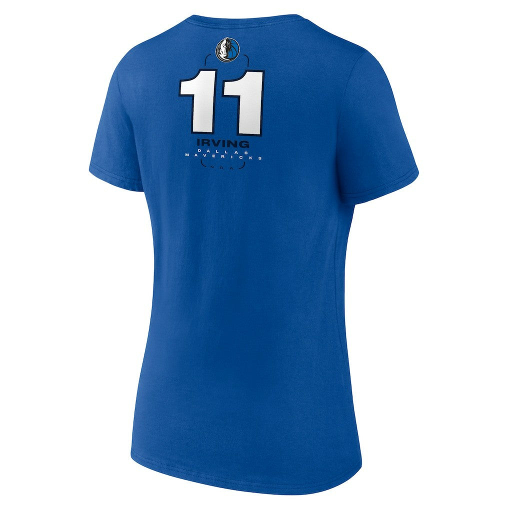 Kyrie Irving Dallas Mavericks Women's Behind The Back Name & Number V-Neck T-Shirt sale - Blue on sale