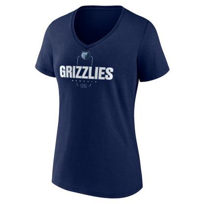 Ja Morant Memphis Grizzlies Women's Behind The Back Name & Number V-Neck T-Shirt - Navy cheap
