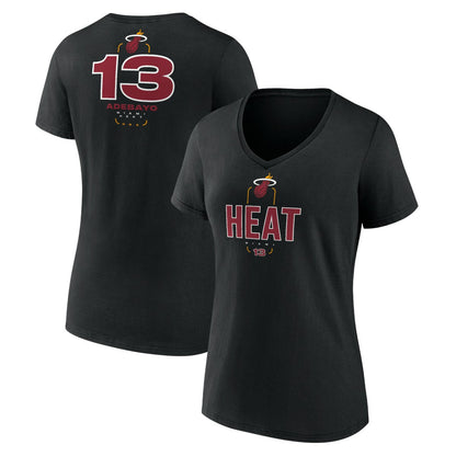 Bam Adebayo Miami Heat Women's Behind The Back Name & Number V-Neck T-Shirt - Black cheap
