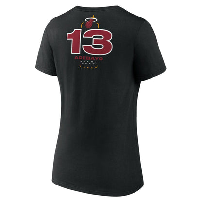 Bam Adebayo Miami Heat Women's Behind The Back Name & Number V-Neck T-Shirt - Black cheap