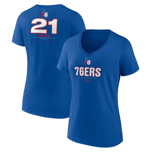 Joel Embiid Philadelphia 76ers Women's Behind The Back Name & Number V-Neck T-Shirt - Royal online