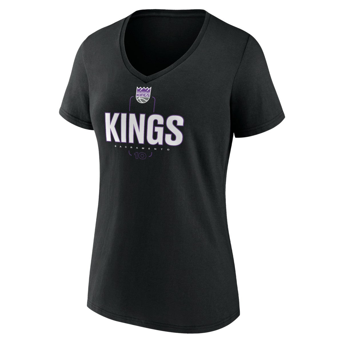 Domantas Sabonis Sacramento Kings Women's Behind The Back Name & Number V-Neck T-Shirt - Black sale