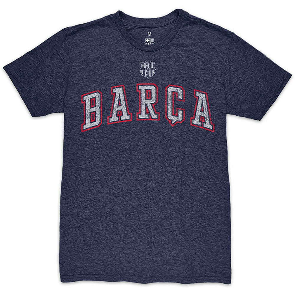 Barcelona 1863FC Wordmark Twisted Tri-Blend Slub T-Shirt - Heather Navy sale
