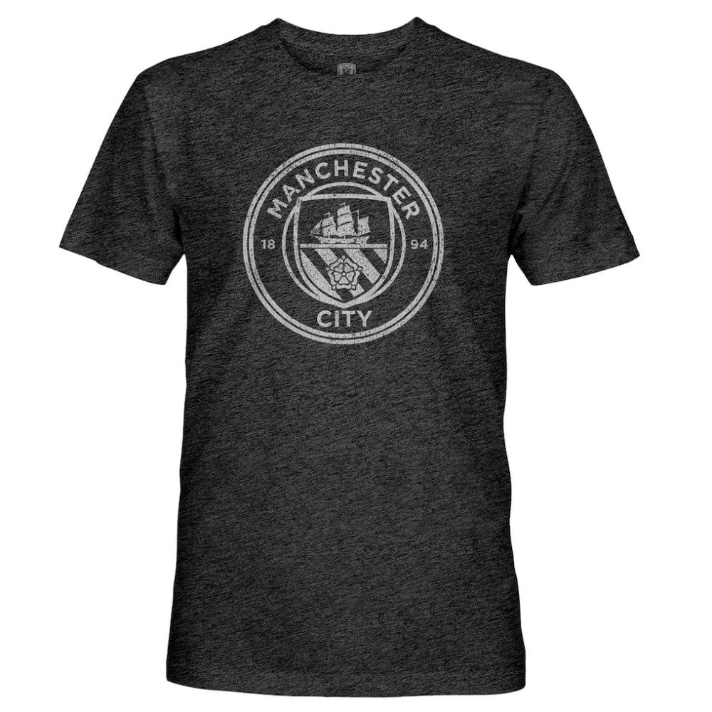 Manchester City 1863FC Mono Crest Twisted Tri-Blend Slub T-Shirt - Heather Black discount