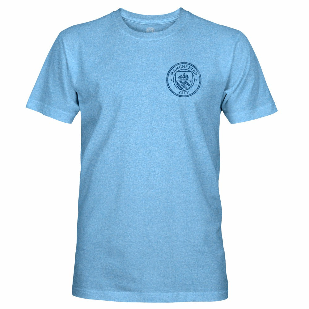 Manchester City 1863FC Front Back Text Twisted Tri-Blend Slub T-Shirt - Sky Blue shop