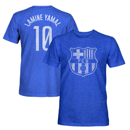 Lamine Yamal Barcelona 1863FC Player Name & Number Twisted Tri-Blend Slub T-Shirt - Heather Royal online