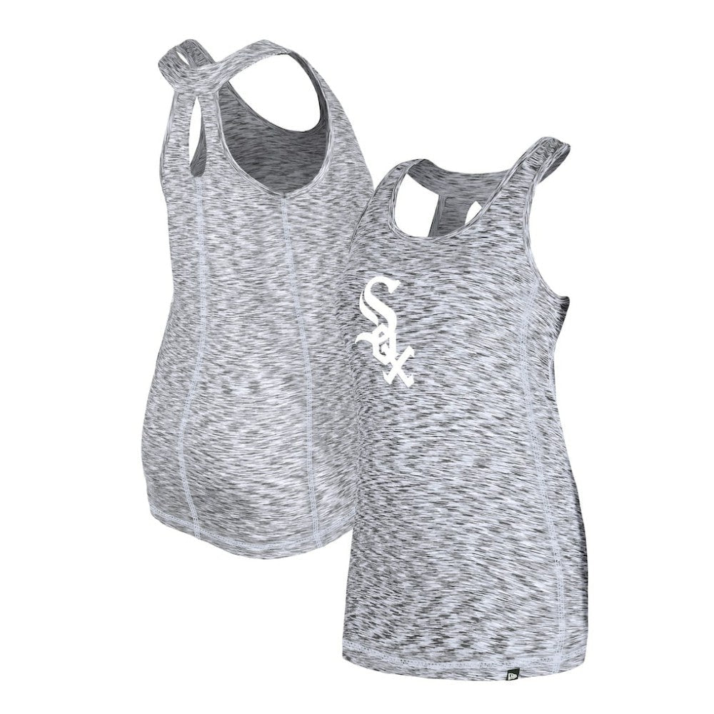 Chicago White Sox Women's Space Dye Keyhole Back Tank Top - Black | New Era