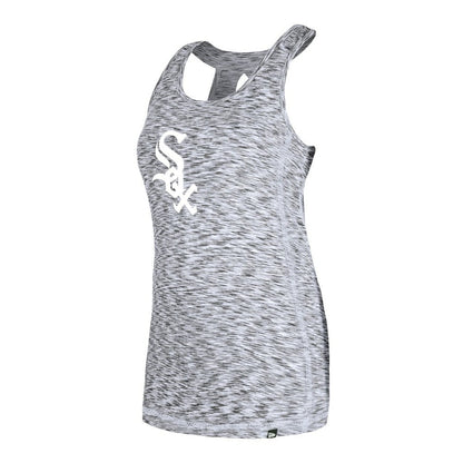 Chicago White Sox Women's Space Dye Keyhole Back Tank Top - Black | New Era