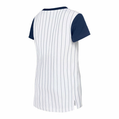 Atlanta Braves Girls Youth Pinstripe T-Shirt - White | New Era