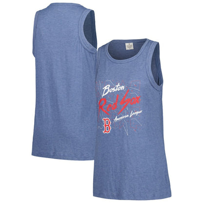 Boston Red Sox Soft as a Grape Women's Gauze High Neck Tank Top - Navy