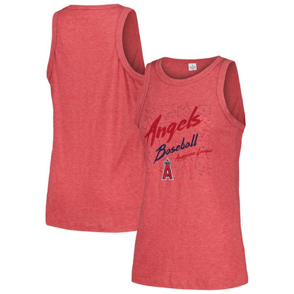 Los Angeles Angels Soft as a Grape Women's Gauze High Neck Tank Top - Red