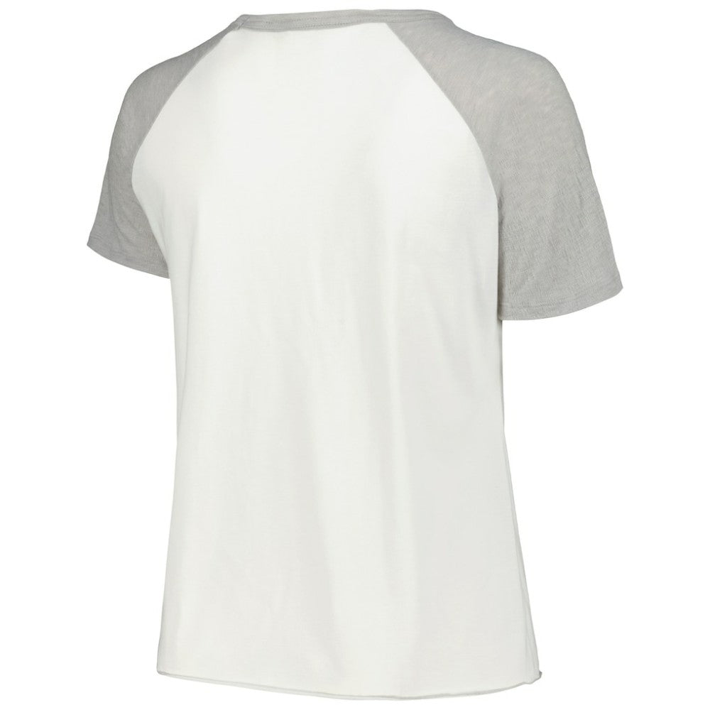 Chicago White Sox Soft as a Grape Women's Plus Size Baseball Raglan T-Shirt - White