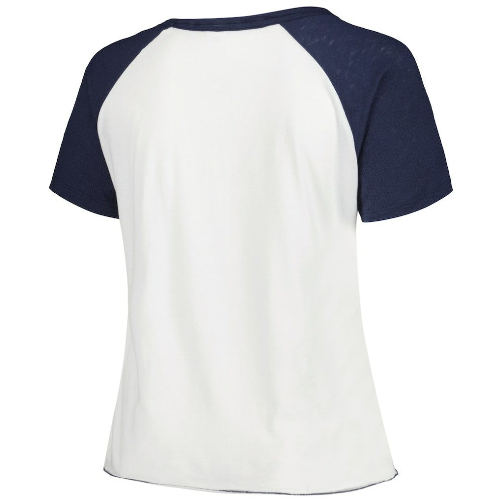 Tampa Bay Rays Soft as a Grape Women's Plus Size Baseball Raglan T-Shirt - White