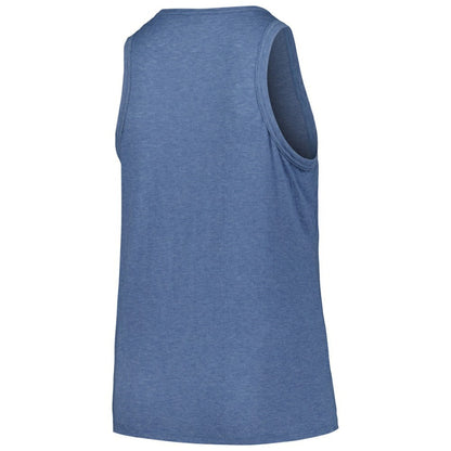 Cleveland Guardians Soft as a Grape Women's Plus Size Curvy High Neck Tri-Blend Tank Top - Navy