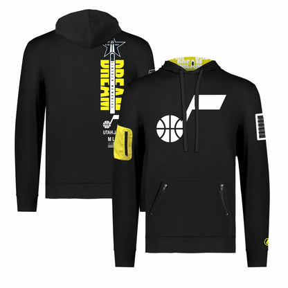 Utah Jazz FISLL x Black History Collection Unisex Pullover Hoodie - Black for sale