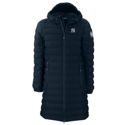 New York Yankees Cutter & Buck Women's Mission Ridge Repreve Eco Insulated Full-Zip Long Puffer Jacket - Navy