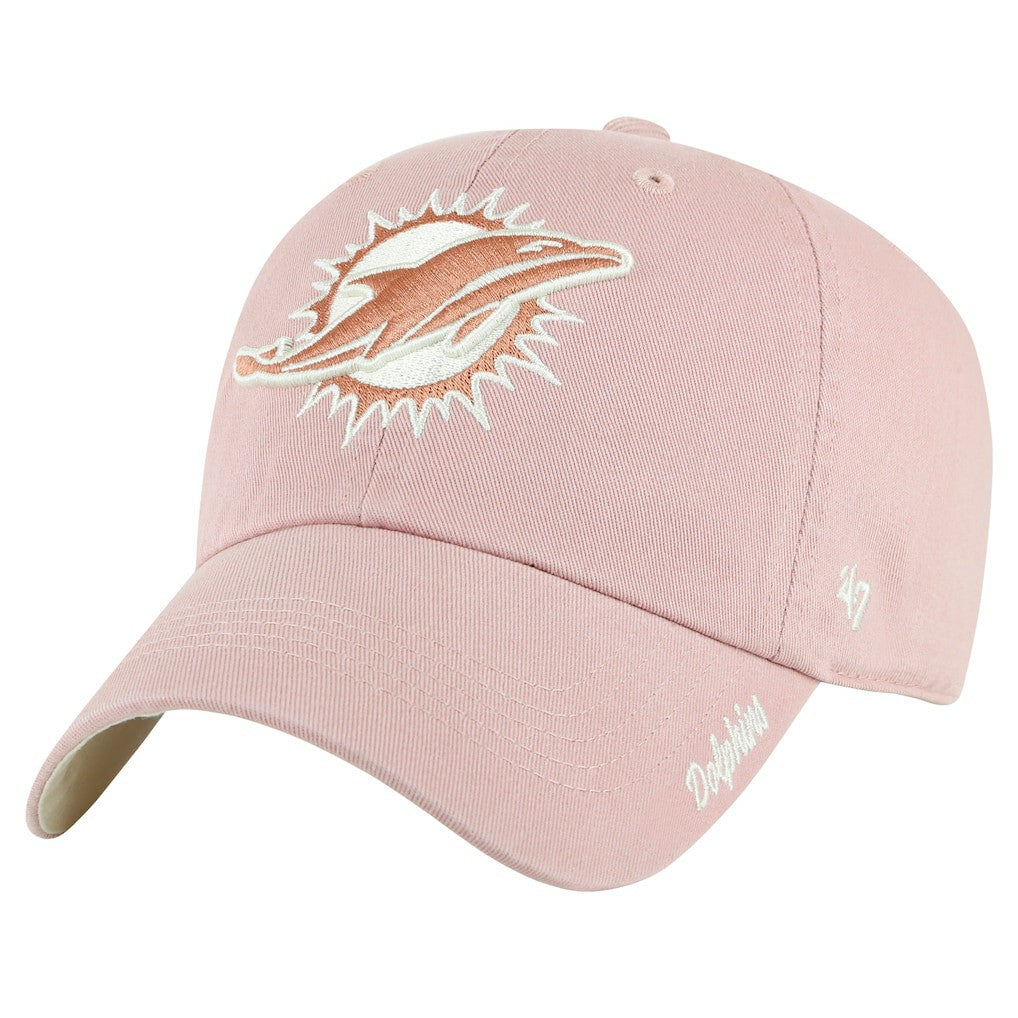 Miami Dolphins '47 Women's Ballpark Cheer Dusty Rose Clean Up Adjustable Hat - Pink cheap