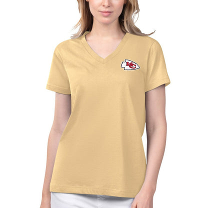 Kansas City Chiefs Margaritaville Women's Game Time V-Neck T-Shirt - Gold outlet